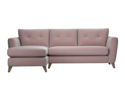 The Lounge Co. - Hermione Fabric Left Hand Facing Corner Sofa with Chaise End - Cotton Candy