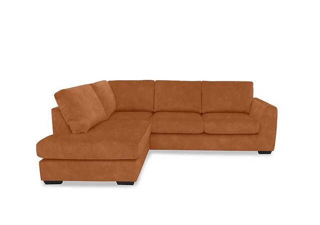 Dinky Fabric Left Hand Facing Corner Chaise End Sofa - Dexter Pumpkin