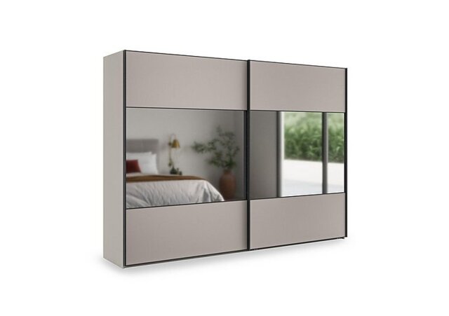 Wiemann - Tullio 300cm 2 Door Sliding Wardrobe with Mirrors - Pebble Grey