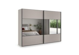 Wiemann - Tullio 300cm 2 Door Sliding Wardrobe with Mirrors - Pebble Grey