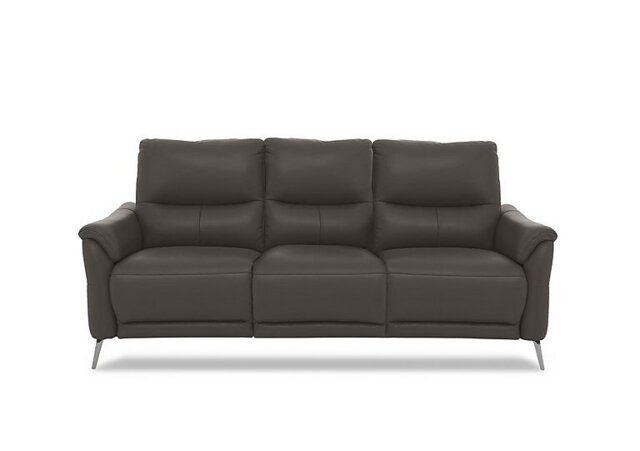 Daytona 3 Seater Leather Power Recliner Sofa with Drop Down - Storm