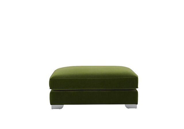 The Lounge Co. - Isobel Rectangular Footstool - Woodland Moss with Chrome Feet