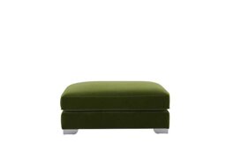 The Lounge Co. - Isobel Rectangular Footstool - Woodland Moss with Chrome Feet