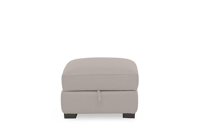 World of Leather - Nova Leather Storage Footstool - Silver Grey