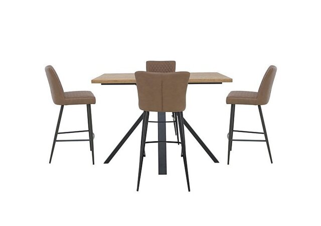 Earth Large Table and 4 Bar Stools