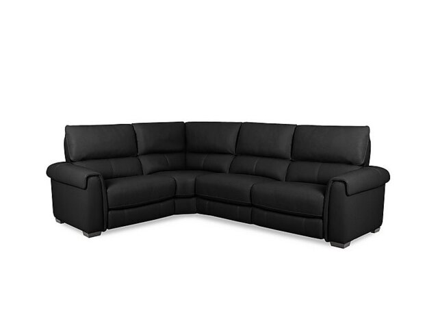 World of Leather - Nixon Leather Left Hand Facing Corner Power Recliner Sofa - Black