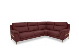 World of Leather - Eclipse Small Leather Right Hand Facing Corner Sofa - Deep Red