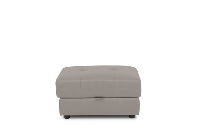 Goliath Leather Storage Footstool - Lead Grey