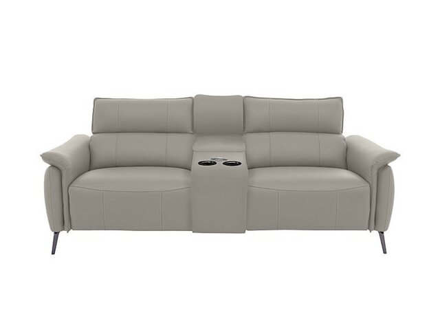 Jude Leather 3 Seater Power Recliner Sofa with Smart Console, Power Headrests, Power Lumbar and Heated Seats - New Grey