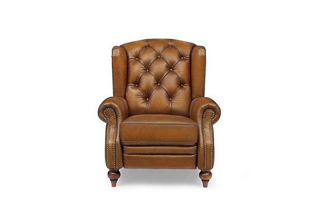 At The Helm - Shackleton Leather Wing Chair - Inca