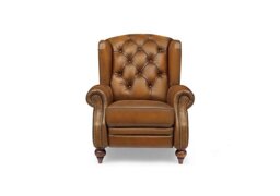 At The Helm - Shackleton Leather Wing Chair - Inca