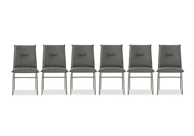Connubia - Maya Set of 6 Lava Metal Leg Dining Chairs