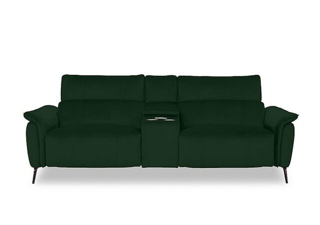 Jude Fabric 3 Seater Power Recliner Sofa with Smart Console, Power Headrests and Power Lumbar - Bottle Green