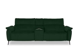 Jude Fabric 3 Seater Power Recliner Sofa with Smart Console, Power Headrests and Power Lumbar - Bottle Green