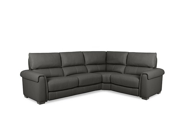 World of Leather - Nixon NC Leather Right Hand Facing Corner Sofa - Charcoal Grey