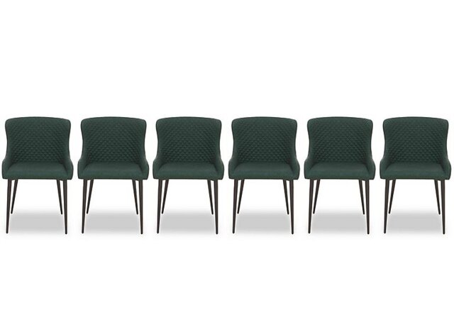 Hanoi Set of 6 Faux Leather Dining Chairs - Bottle Green