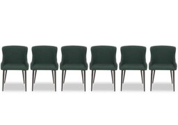 Hanoi Set of 6 Faux Leather Dining Chairs - Bottle Green