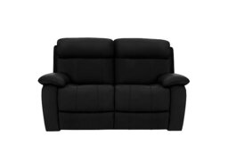 World of Leather - Moreno 2 Seater NC Leather Sofa with Manual Recliner - Black