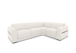World of Leather - Edison Small Leather Right Hand Facing Corner Sofa - Star White - Sofas and Armchairs