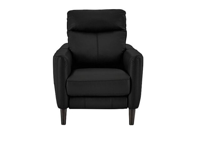 World of Leather - Compact Collection Petit Leather Recliner Armchair - Classic Black - Sofas and Armchairs - In Time for Christmas