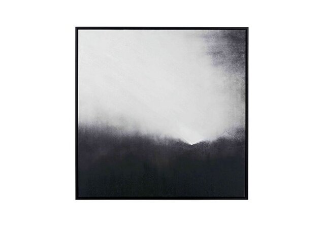 Monochrome Abstract Square Framed Canvas