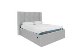 Shiva Electric Ottoman Bed Frame - King Size - Velvet Silver