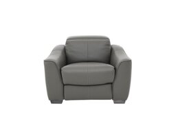 Xavier NC Leather Armchair - Charcoal Grey