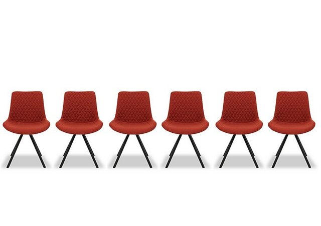 Ion Set of 6 Fabric Dining Chairs - Burnt Orange