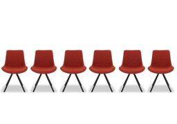 Ion Set of 6 Fabric Dining Chairs - Burnt Orange