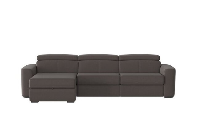 World of Leather - Infinity Fabric Left Hand Facing Corner Chaise Sofa with Storage - Dark Grey