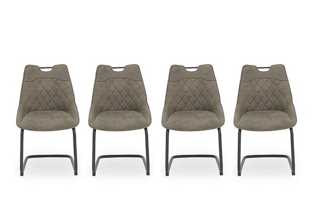 Warrior Set of 4 Cantilever Dining Chairs - Taupe