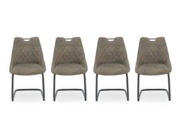 Warrior Set of 4 Cantilever Dining Chairs - Taupe