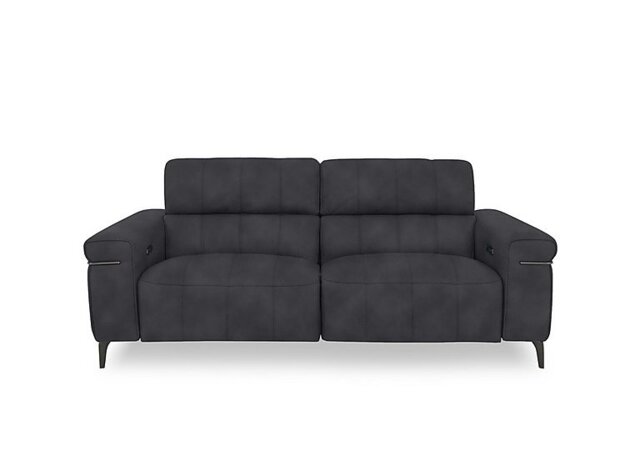 Homestage Fabric 3 Seater Power Recliner Sofa with Power Headrests - Charcoal