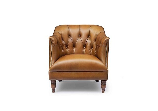 At The Helm - Henson Leather Tub Chair - Inca