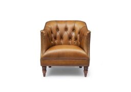 At The Helm - Henson Leather Tub Chair - Inca