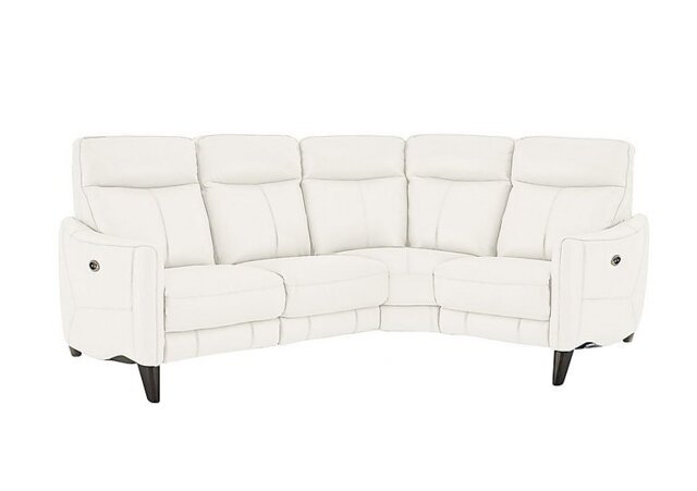 World of Leather - Compact Collection Petit Leather Right Hand Facing Corner Sofa - BV Star White - Sofas and Armchairs