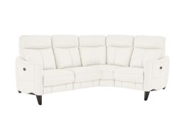 World of Leather - Compact Collection Petit Leather Right Hand Facing Corner Sofa - BV Star White - Sofas and Armchairs