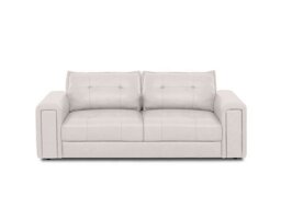 Goliath 3 Seater Leather Sofa with Storage Drawers - Cotton