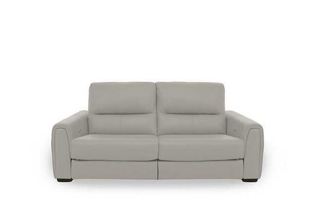 World of Leather - Flex BV Leather 2 Seater Power Recliner Sofa with Storage Arms - Silver Grey