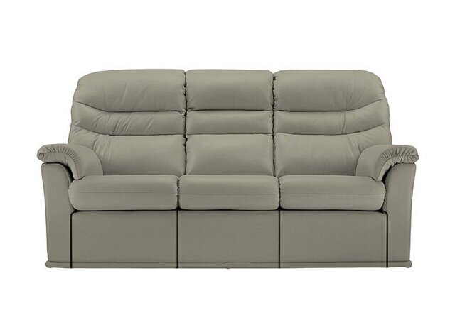 G Plan - Malvern 3 Cushion 3 Seater Leather Sofa with Manual Recliner - Cambridge Grey