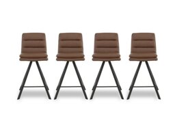 Njord Set of 4 Faux Leather Swivel Bar Stools