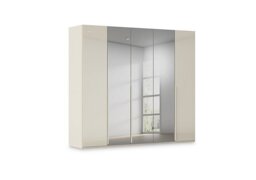 Rauch - Haven 251cm 5 Door Hinged Wardrobe with 2 Glass Doors and 3 Mirror Doors