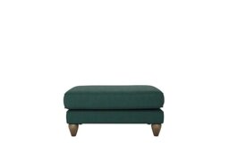 The Lounge Co. - Bronwyn Fabric Footstool With Walnut Feet - Curly Kale