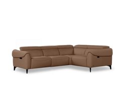 Nicoletti - Nicole Small Leather Power Recliner Corner Sofa with Power Headrests - Sofas and Armchairs