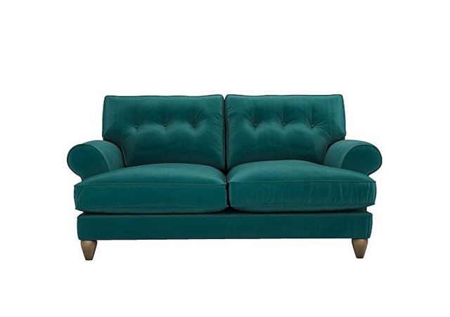 The Lounge Co. - Bronwyn 2.5 Seater Fabric Classic Back Fibre Fill Sofa With Walnut Feet - Dragoneye