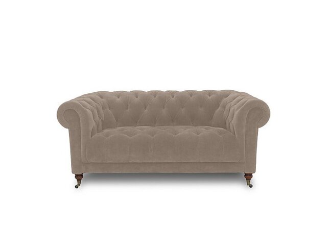 Columbus Fabric 2 Seater Sofa with Castors - Manhattan Nutmeg