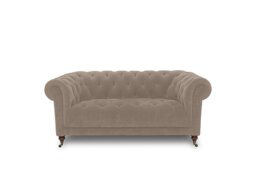 Columbus Fabric 2 Seater Sofa with Castors - Manhattan Nutmeg