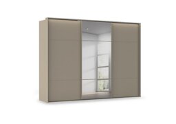 Rauch - Haven 310cm 3 Door Slider Wardrobe with 2 Décor Doors, 1 Mirror Door and Lights