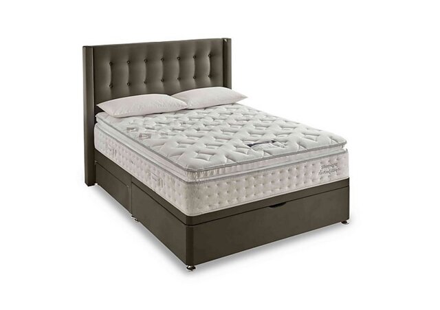 Silentnight - Revitalise Breathe 3000 Pillowtop Half Ottoman Divan Set - Double - Smooth Velvet Mink