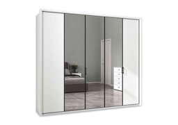 Wiemann - Dallas 257cm 5 Door Hinged Wardrobe with 3 Mirrors Doors